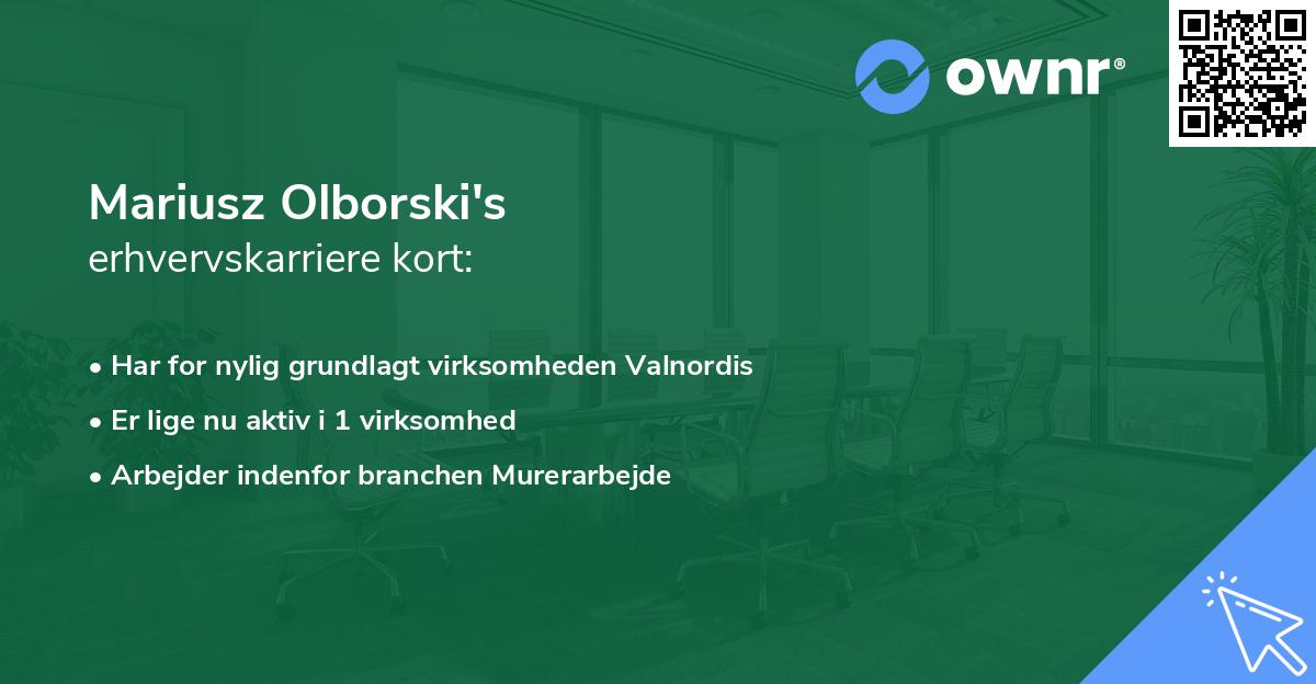 Mariusz Olborski's erhvervskarriere kort