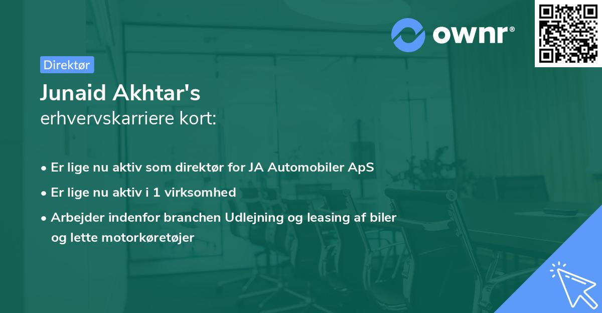 Junaid Akhtar's erhvervskarriere kort