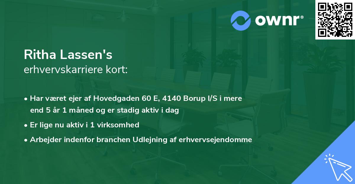 Ritha Lassen's erhvervskarriere kort