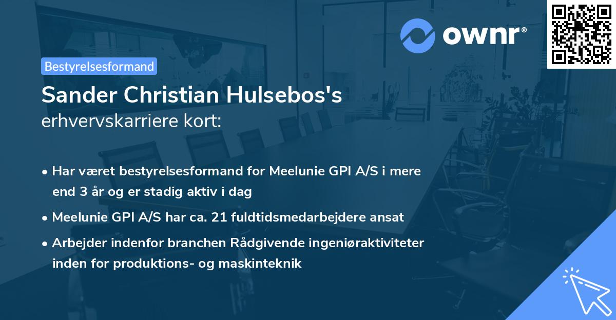 Sander Christian Hulsebos's erhvervskarriere kort
