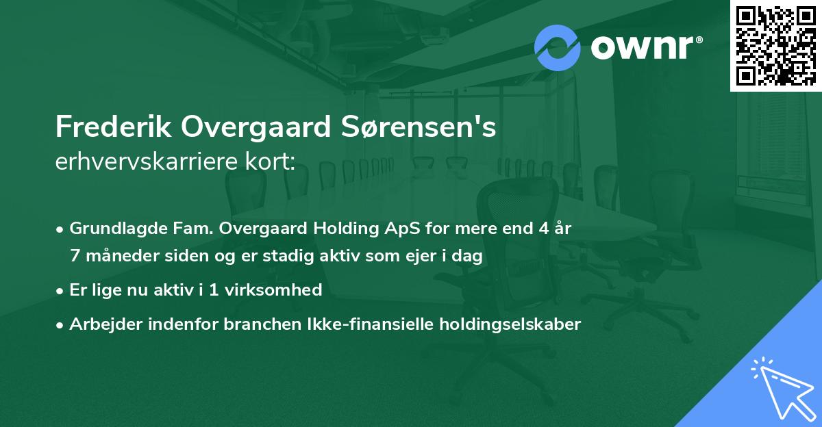 Frederik Overgaard Sørensen's erhvervskarriere kort