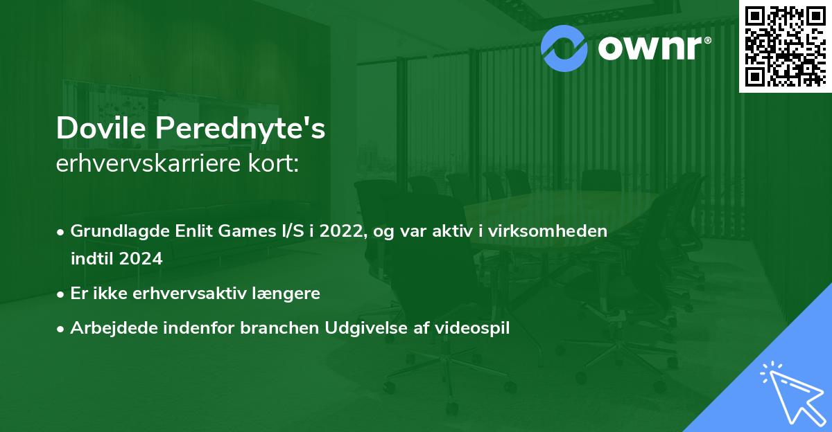 Dovile Perednyte's erhvervskarriere kort