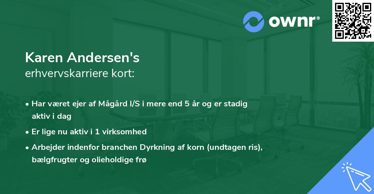 Karen Andersen's erhvervskarriere kort