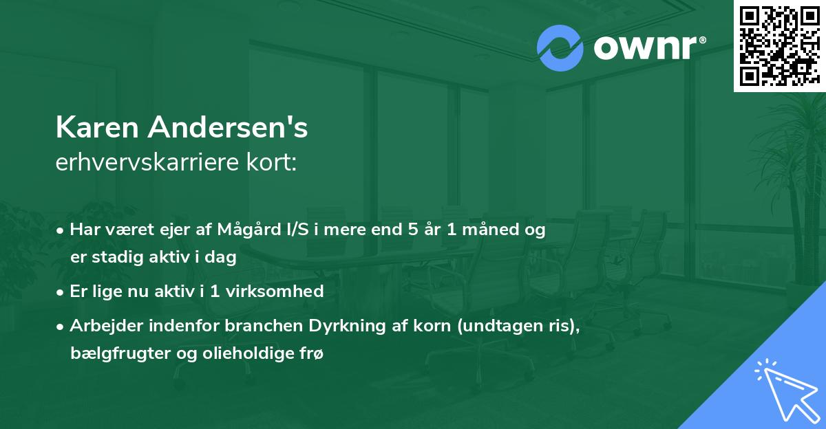 Karen Andersen's erhvervskarriere kort