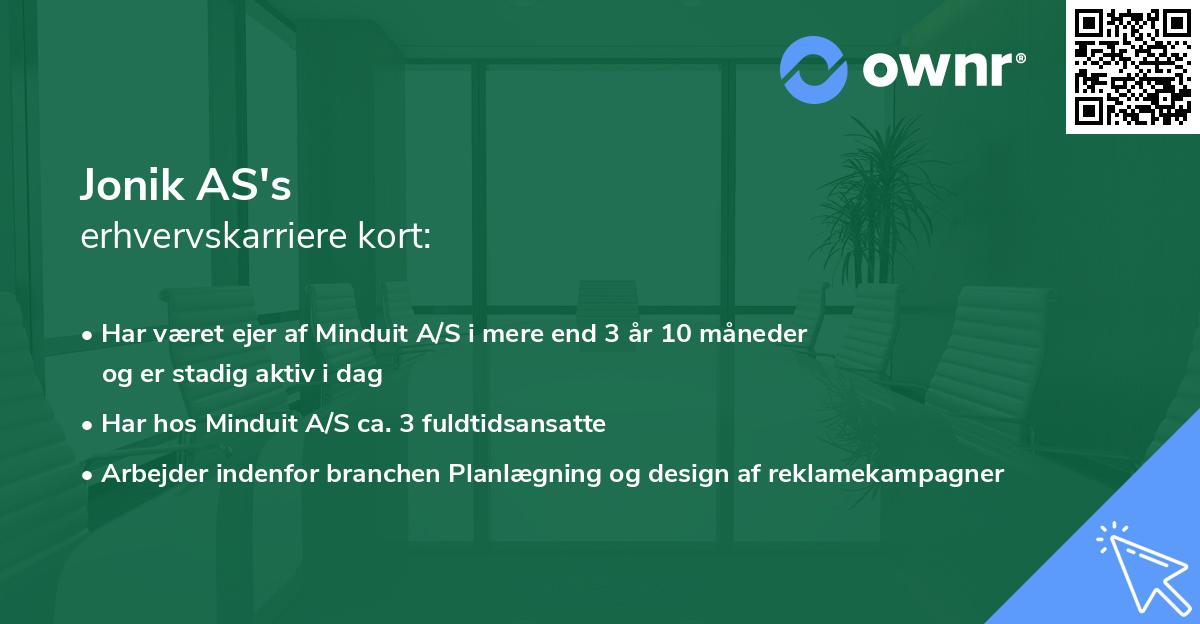 Jonik AS's erhvervskarriere kort