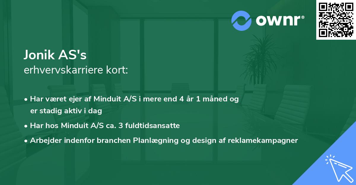 Jonik AS's erhvervskarriere kort