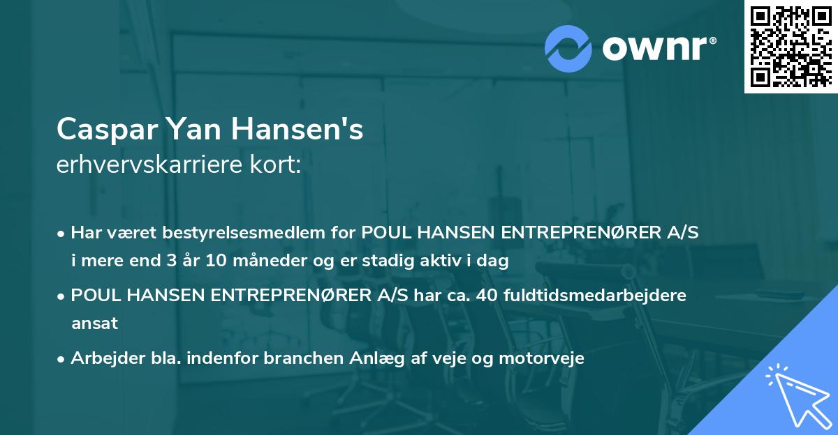 Caspar Yan Hansen's erhvervskarriere kort