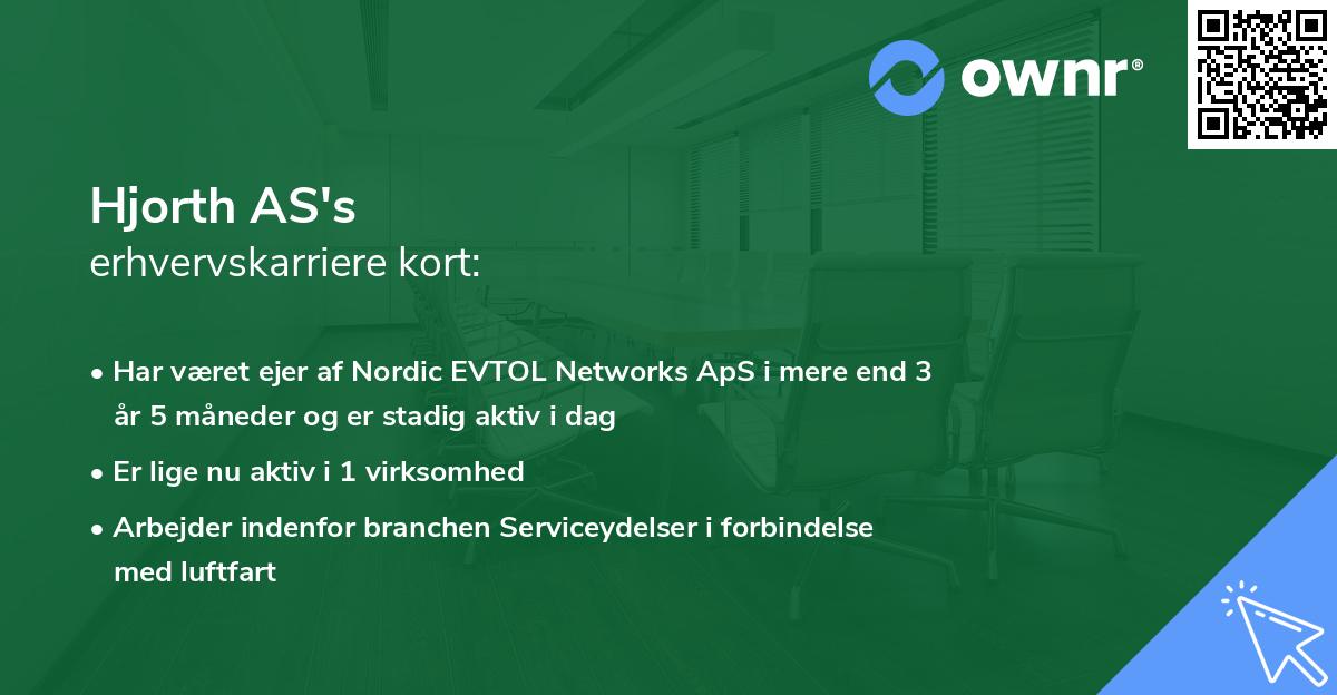 Hjorth AS's erhvervskarriere kort