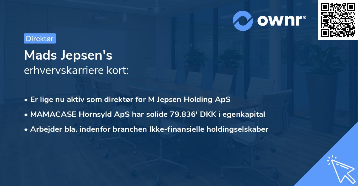 Mads Jepsen's erhvervskarriere kort