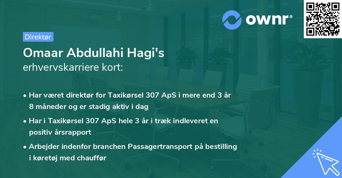 Omaar Abdullahi Hagi's erhvervskarriere kort