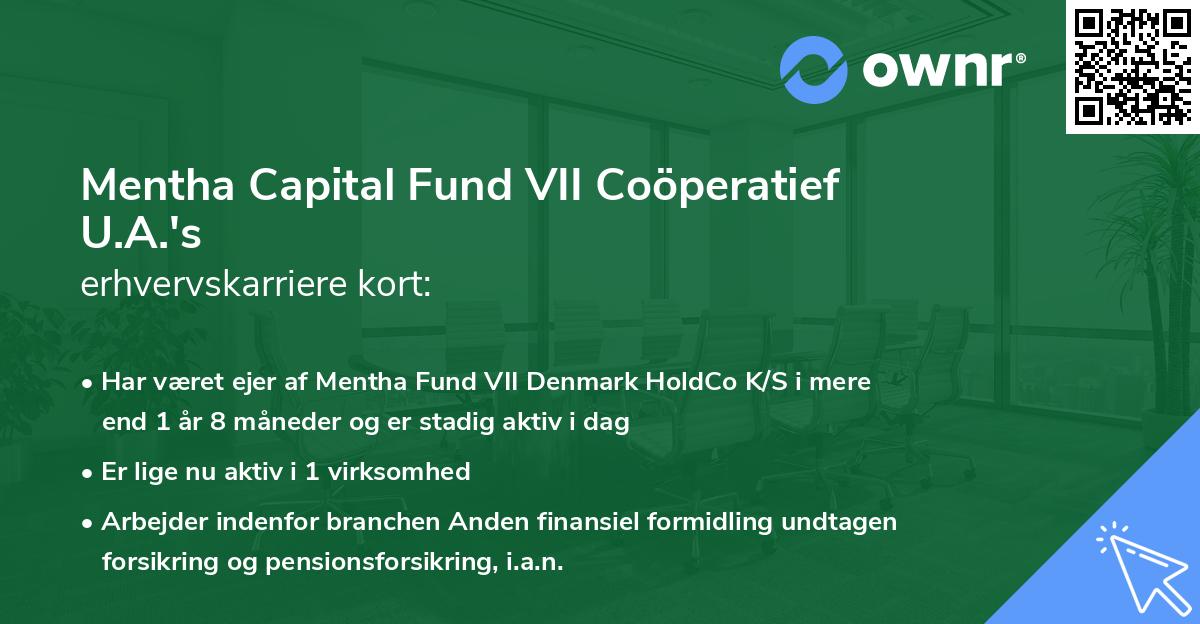 Mentha Capital Fund VII Coöperatief U.A.'s erhvervskarriere kort