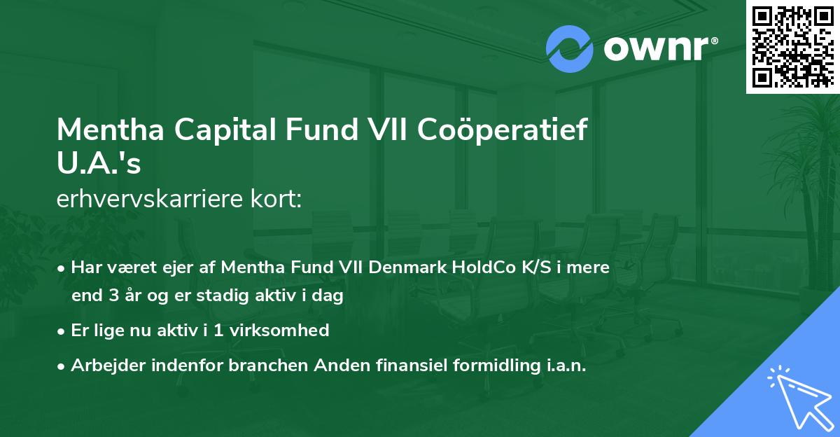 Mentha Capital Fund VII Coöperatief U.A.'s erhvervskarriere kort