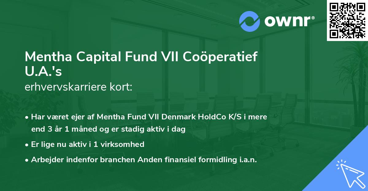 Mentha Capital Fund VII Coöperatief U.A.'s erhvervskarriere kort