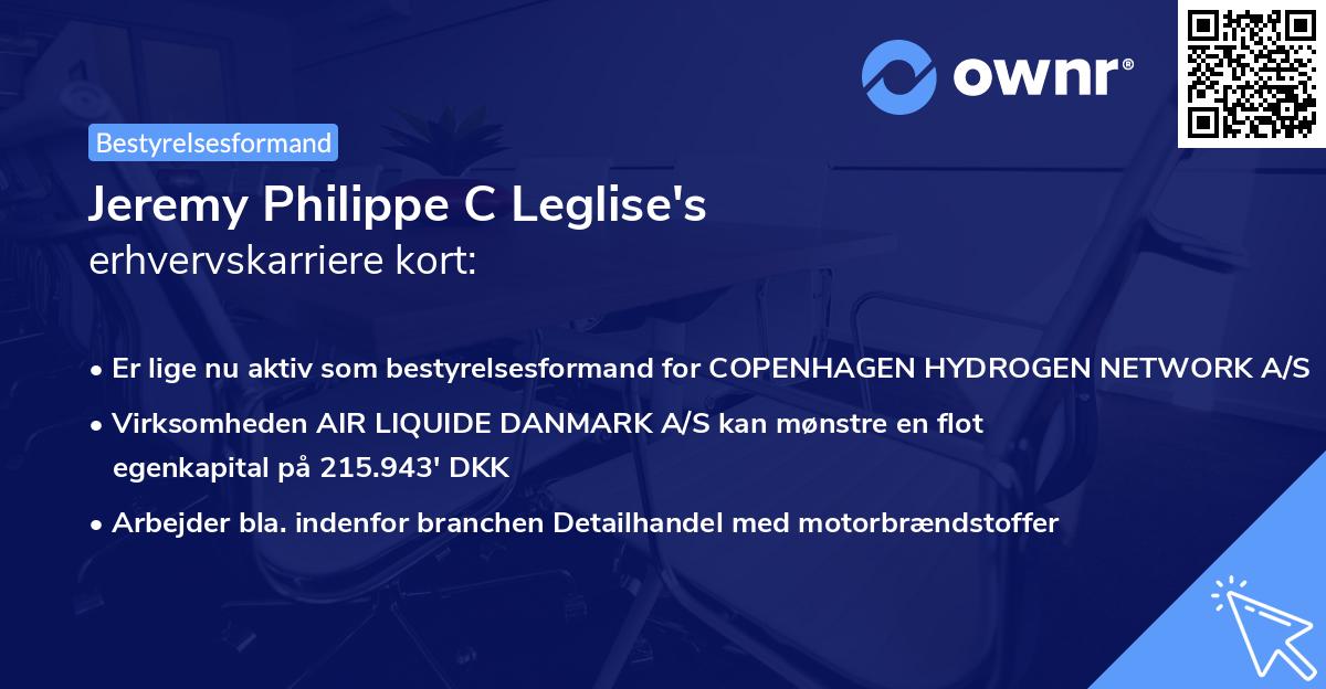 Jeremy Philippe C Leglise's erhvervskarriere kort