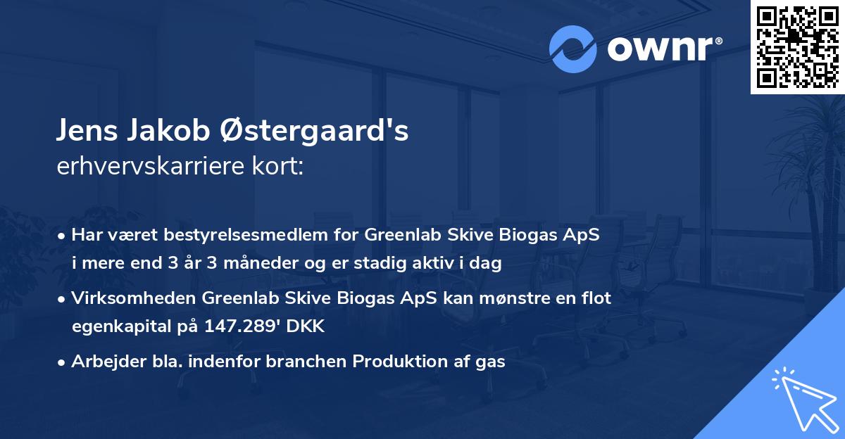 Jens Jakob Østergaard's erhvervskarriere kort