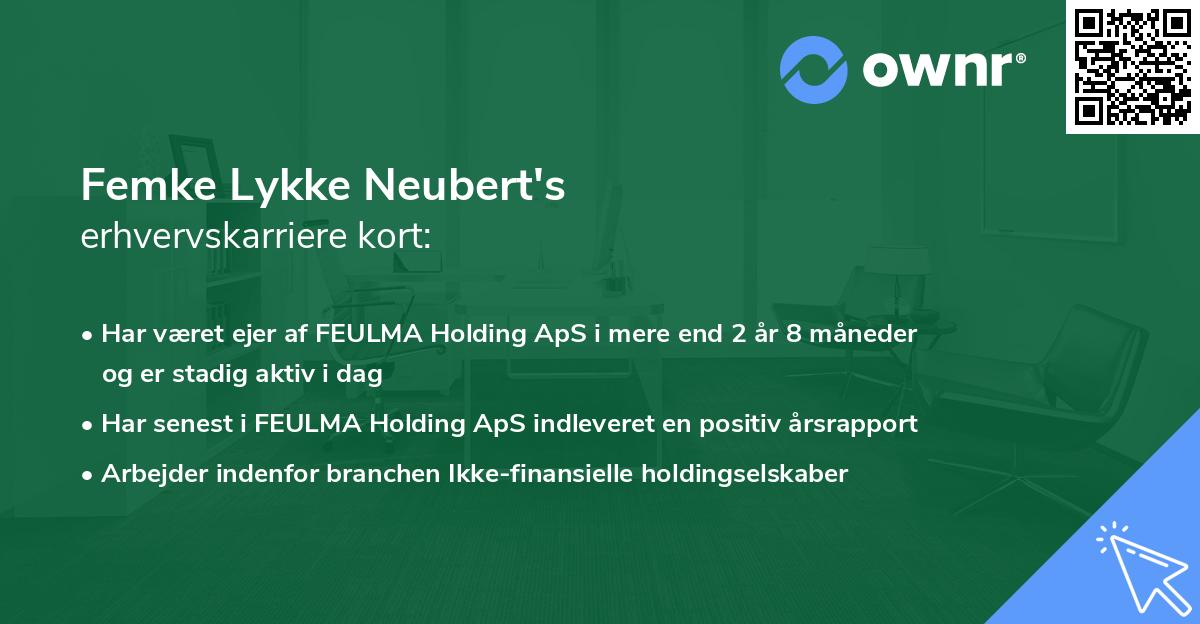 Femke Lykke Neubert's erhvervskarriere kort
