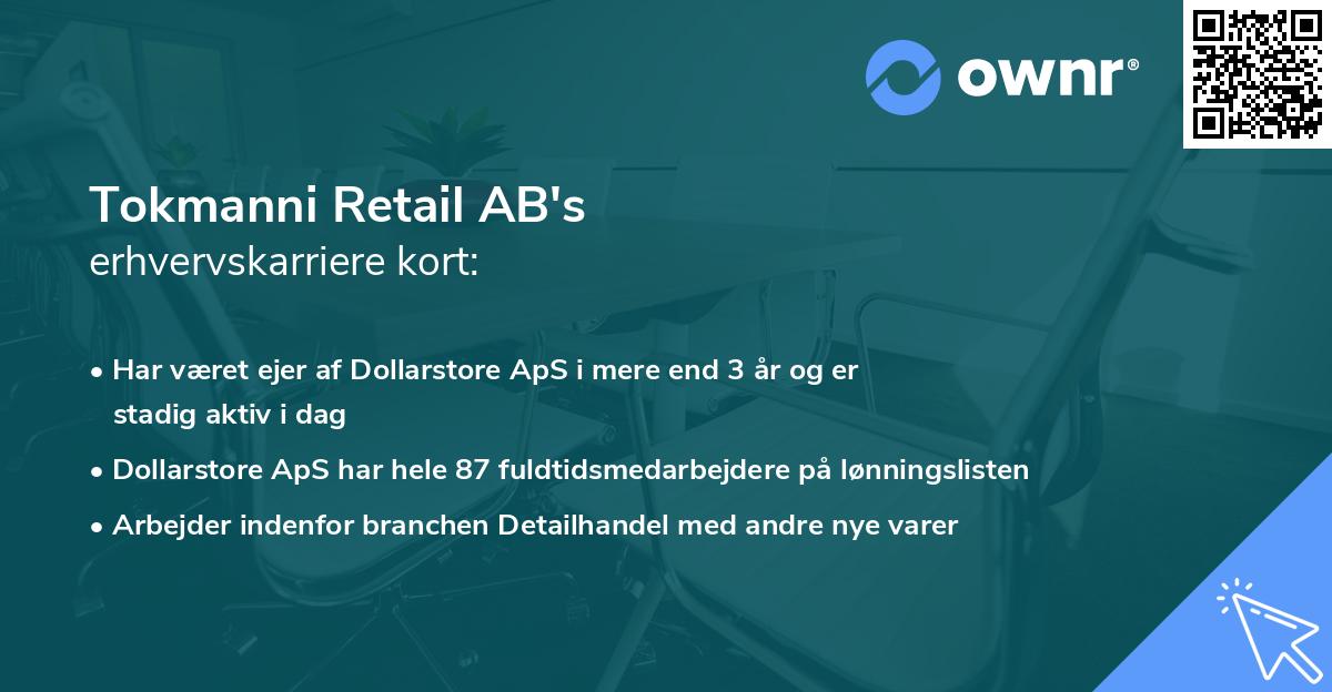 Tokmanni Retail AB's erhvervskarriere kort