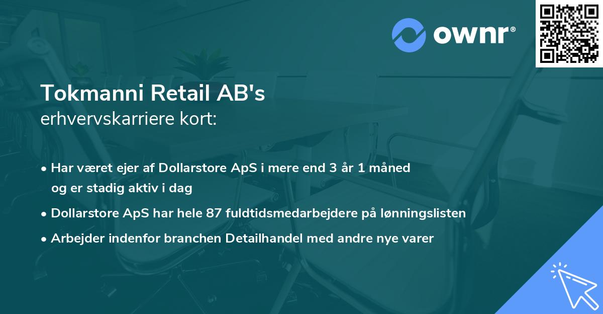 Tokmanni Retail AB's erhvervskarriere kort