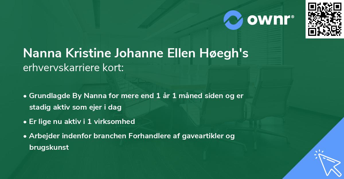 Nanna Kristine Johanne Ellen Høegh's erhvervskarriere kort