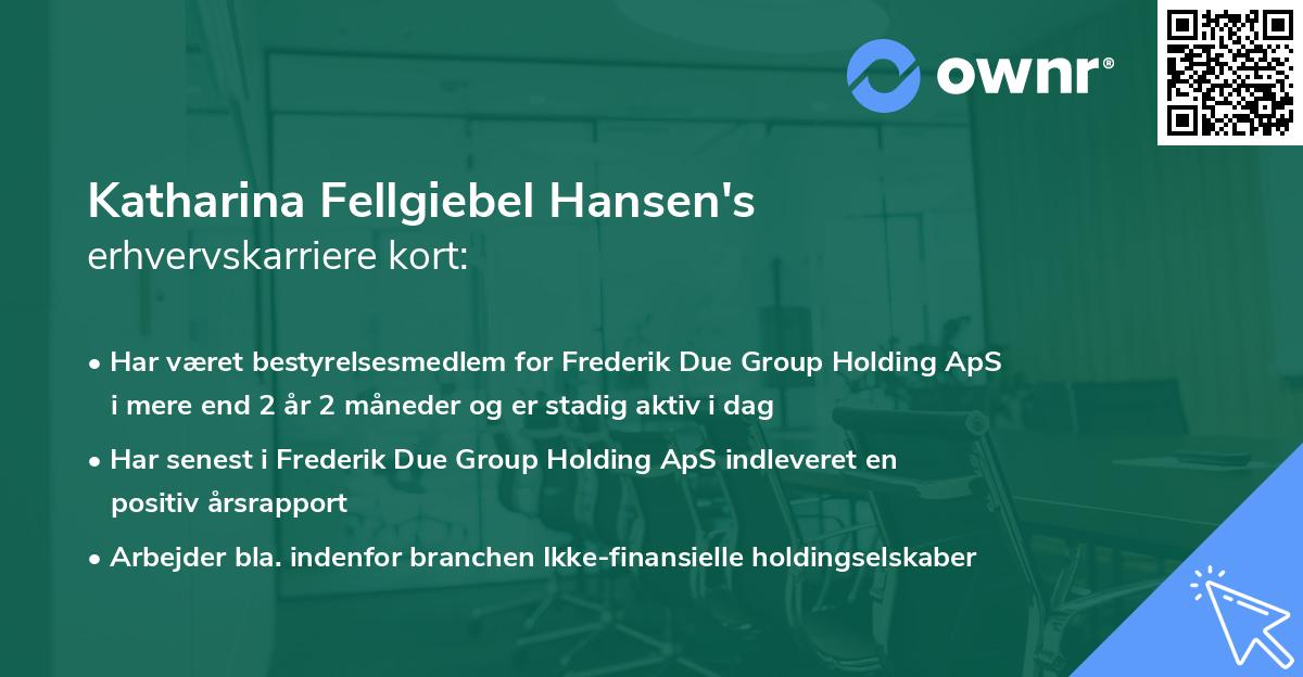 Katharina Fellgiebel Hansen's erhvervskarriere kort