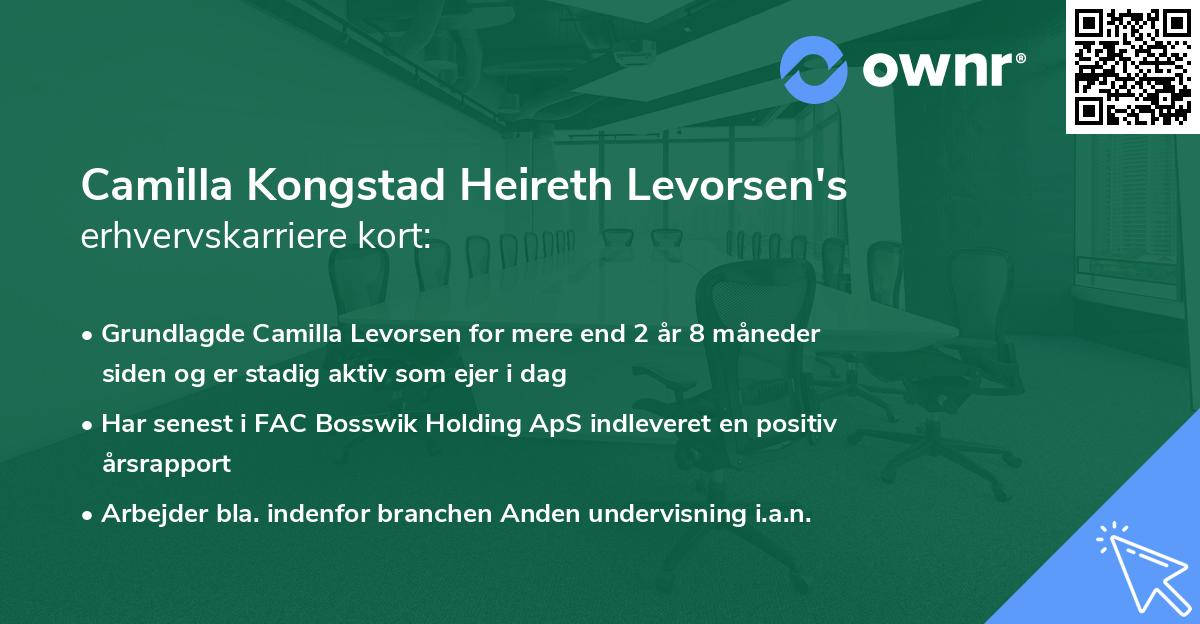 Camilla Kongstad Heireth Levorsen's erhvervskarriere kort