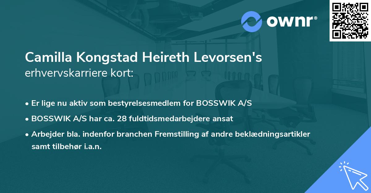 Camilla Kongstad Heireth Levorsen's erhvervskarriere kort