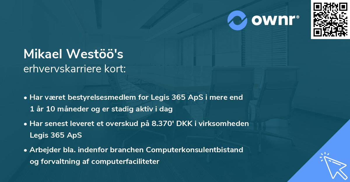 Mikael Westöö's erhvervskarriere kort