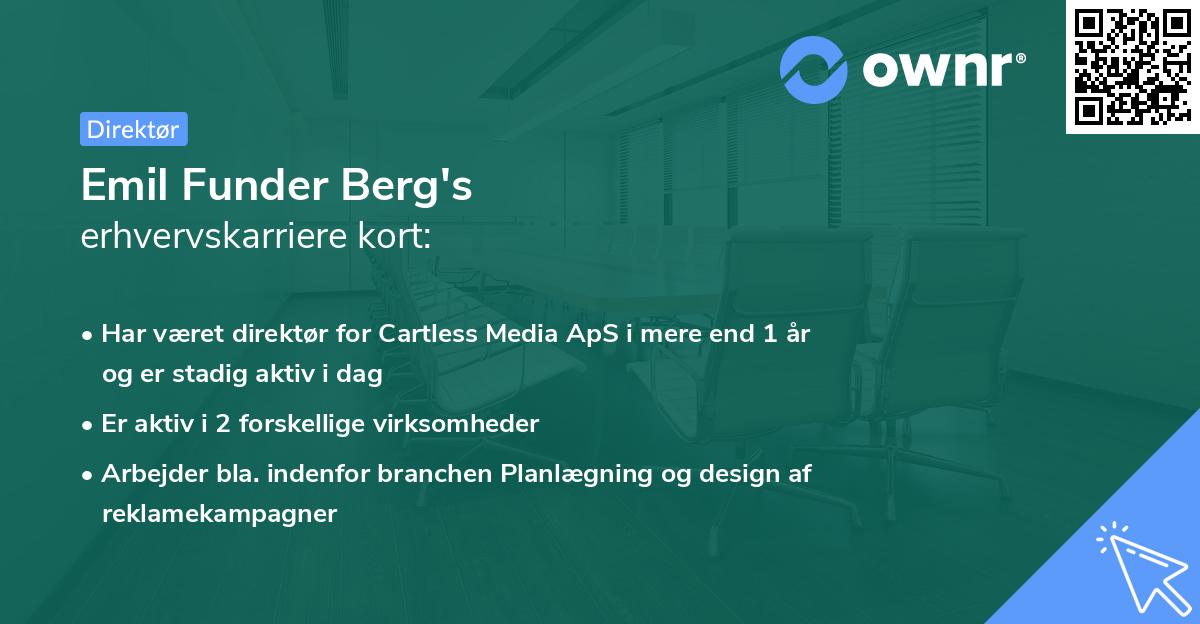 Emil Funder Berg's erhvervskarriere kort