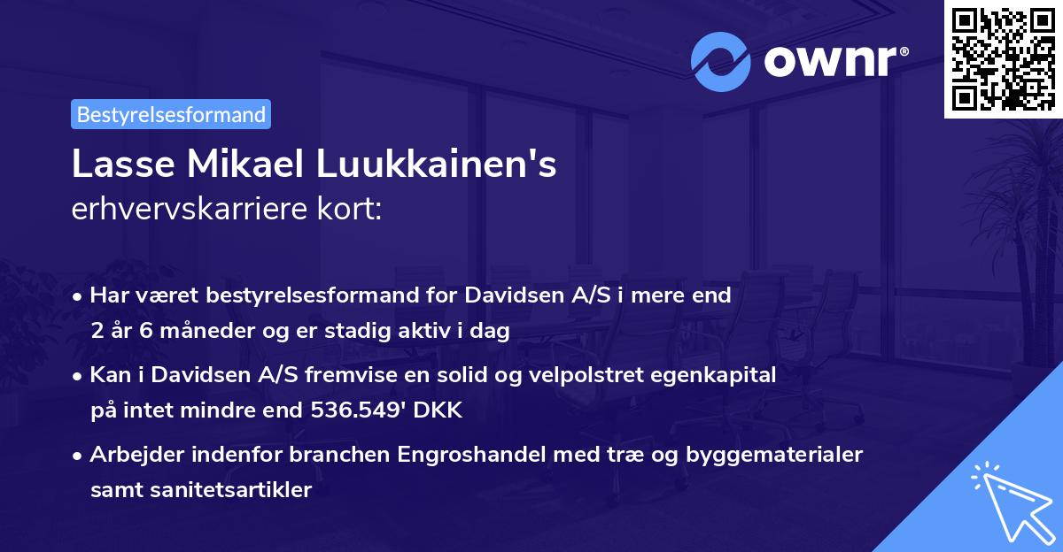 Lasse Mikael Luukkainen's erhvervskarriere kort