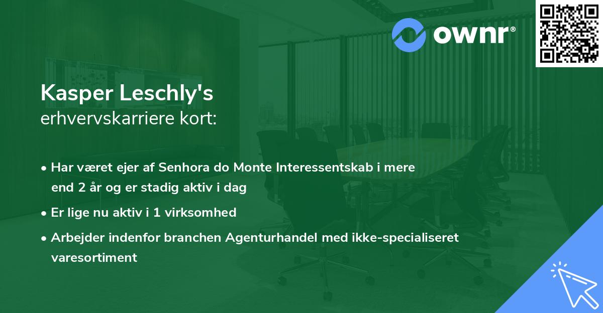 Kasper Leschly's erhvervskarriere kort