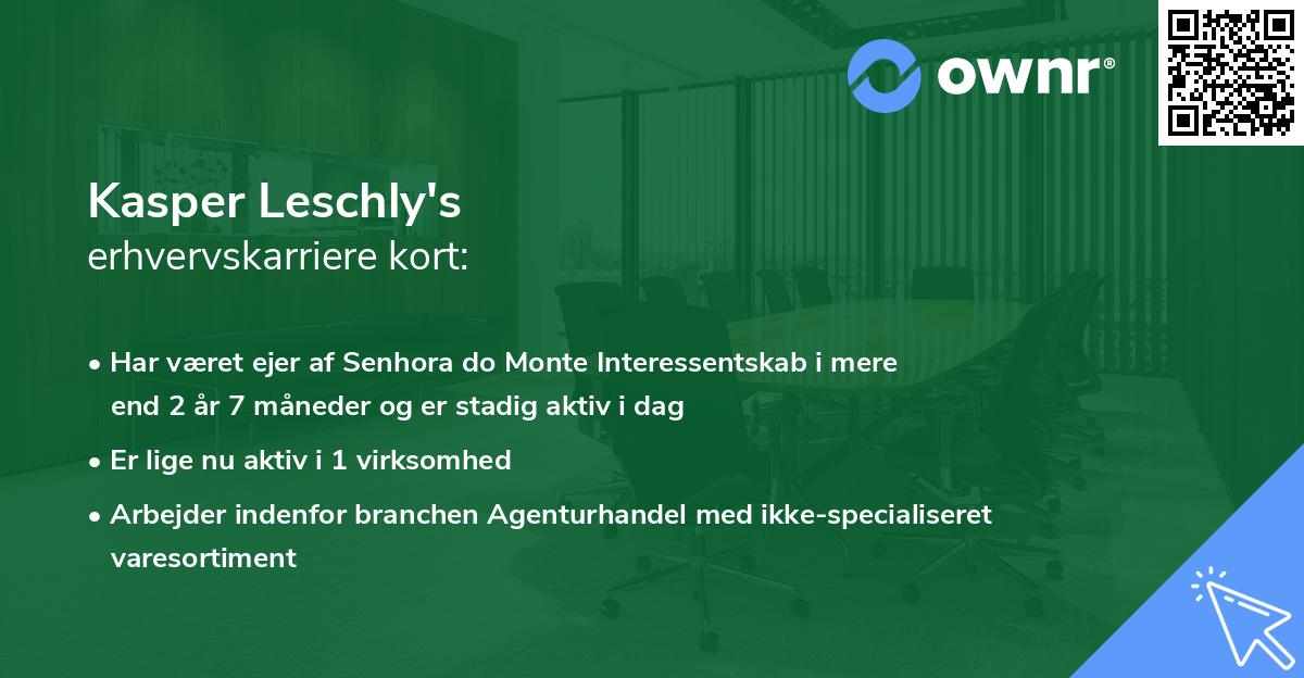 Kasper Leschly's erhvervskarriere kort