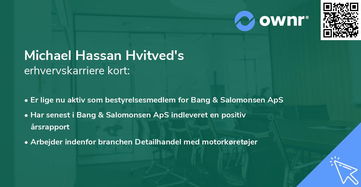 Michael Hassan Hvitved's erhvervskarriere kort