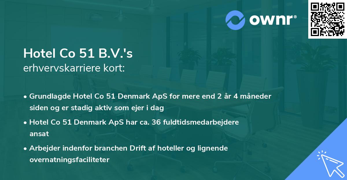 Hotel Co 51 B.V.'s erhvervskarriere kort
