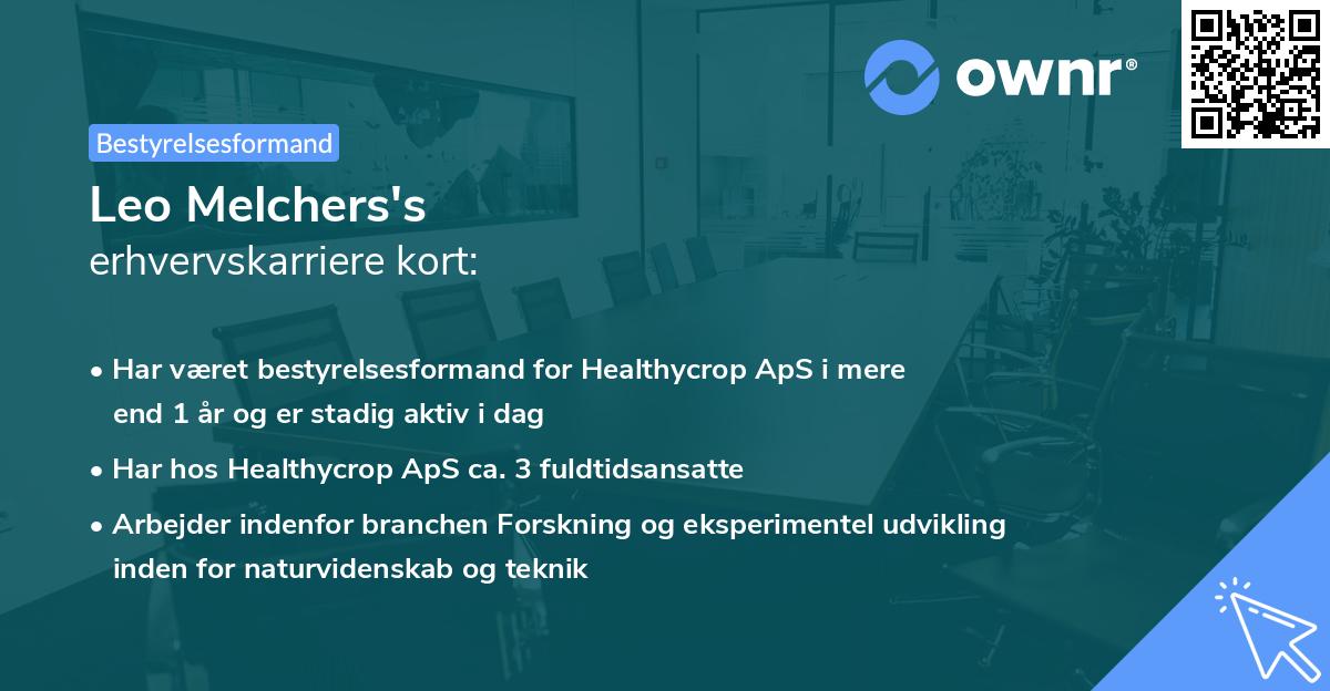 Leo Melchers's erhvervskarriere kort