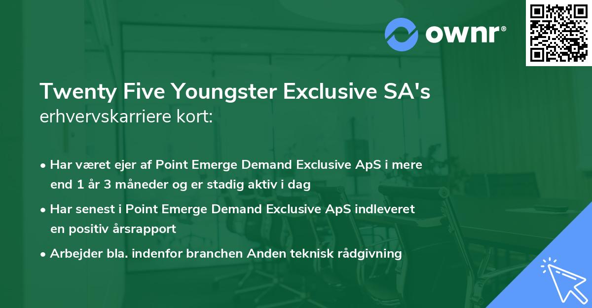 Twenty Five Youngster Exclusive SA's erhvervskarriere kort