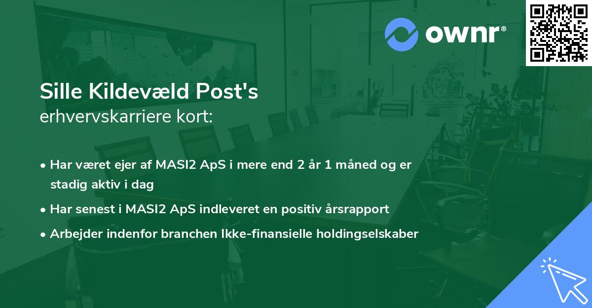 Sille Kildevæld Post's erhvervskarriere kort