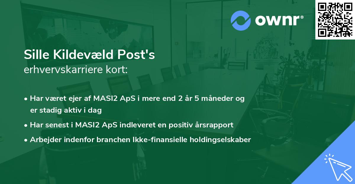 Sille Kildevæld Post's erhvervskarriere kort