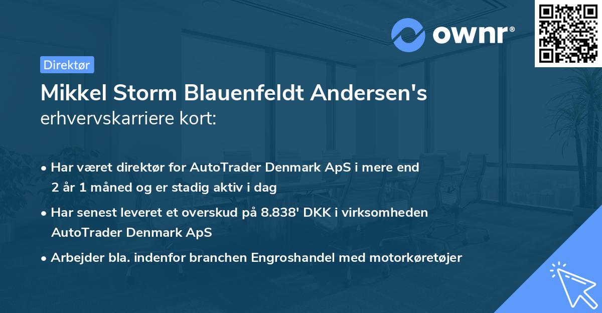 Mikkel Storm Blauenfeldt Andersen's erhvervskarriere kort
