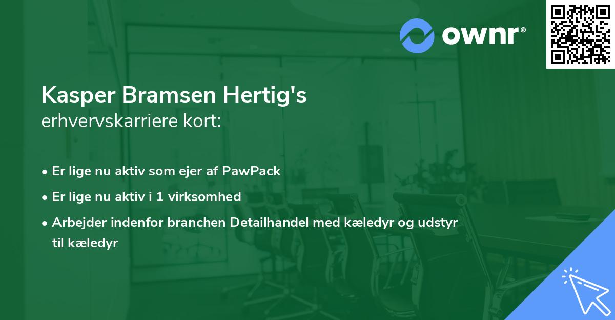 Kasper Bramsen Hertig's erhvervskarriere kort