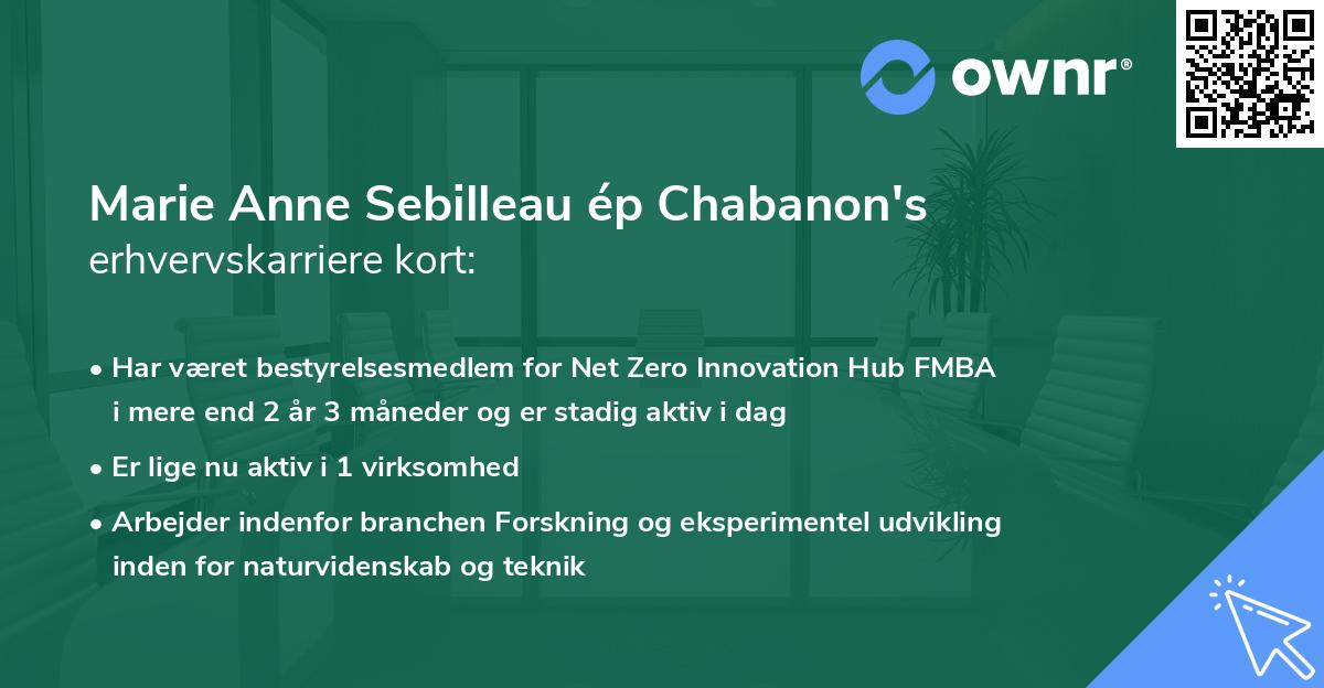 Marie Anne Sebilleau ép Chabanon's erhvervskarriere kort