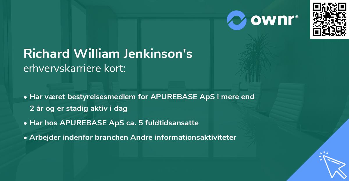 Richard William Jenkinson's erhvervskarriere kort