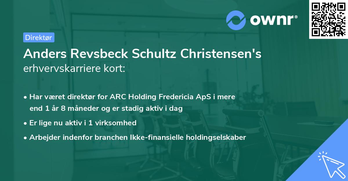 Anders Revsbeck Schultz Christensen's erhvervskarriere kort