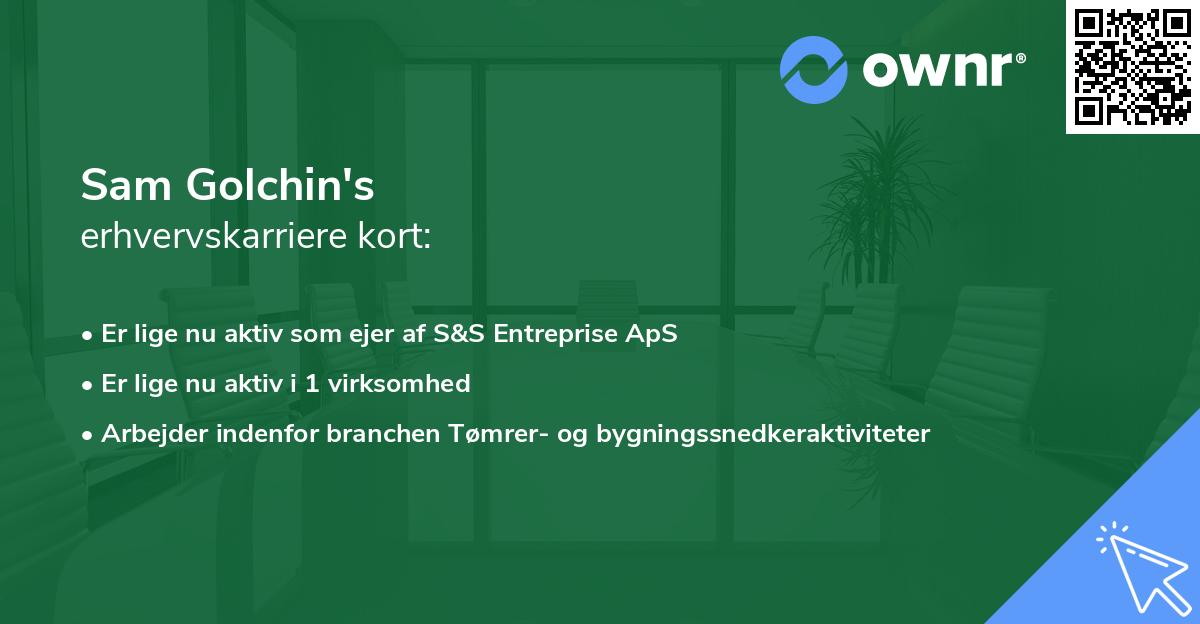 Sam Golchin's erhvervskarriere kort