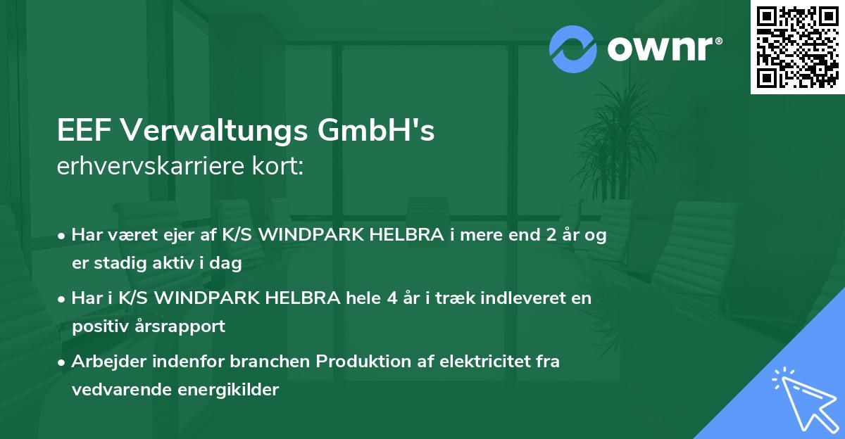 EEF Verwaltungs GmbH's erhvervskarriere kort