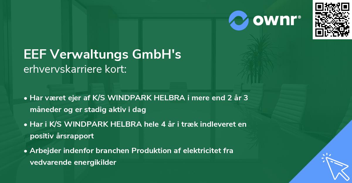 EEF Verwaltungs GmbH's erhvervskarriere kort