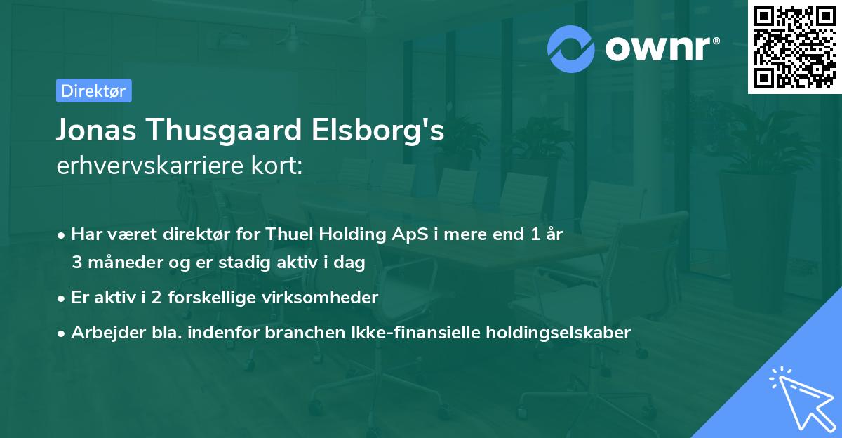 Jonas Thusgaard Elsborg's erhvervskarriere kort