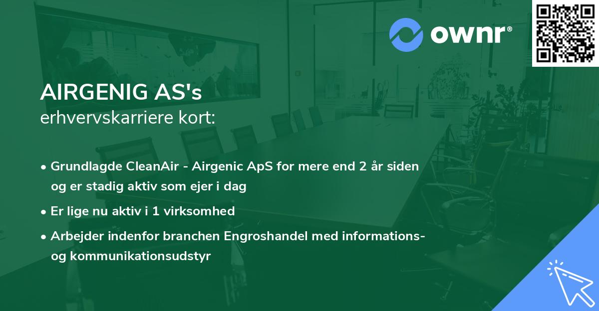 AIRGENIG AS's erhvervskarriere kort