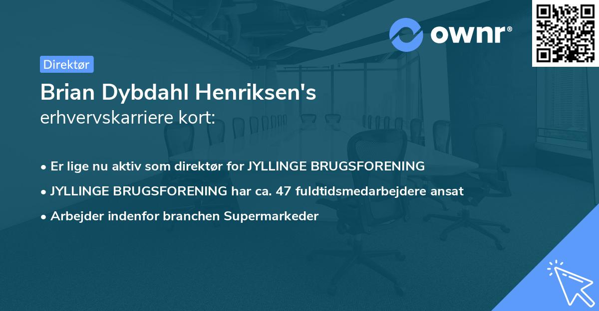 Brian Dybdahl Henriksen's erhvervskarriere kort