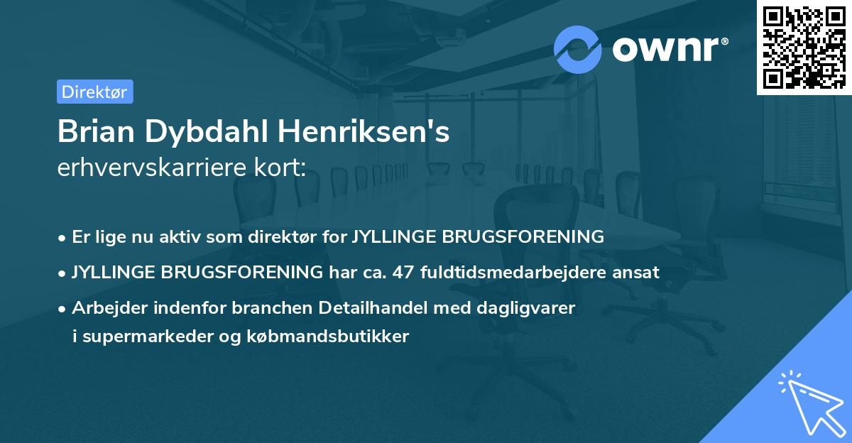 Brian Dybdahl Henriksen's erhvervskarriere kort