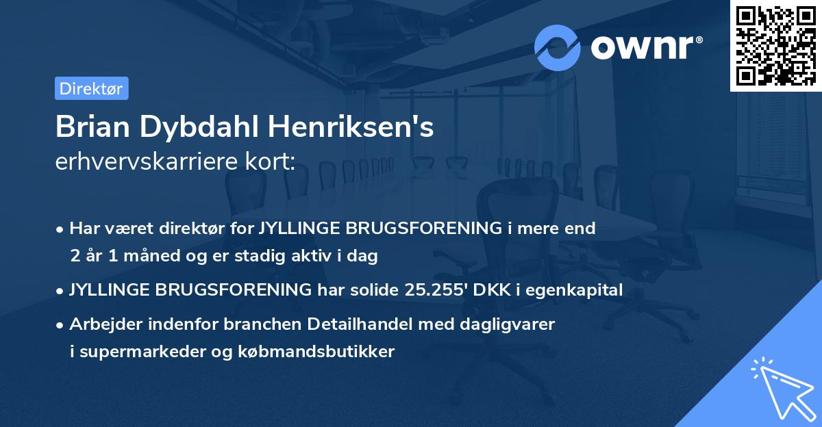 Brian Dybdahl Henriksen's erhvervskarriere kort